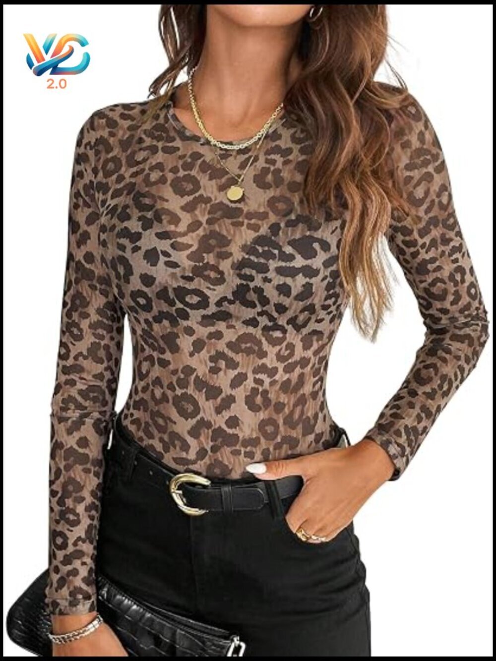 Lace Mesh Long Sleeve Top Slim Fitted Crewneck Blouse Y2K Chic Sheer